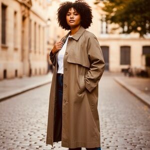 Elegant Women's Tan Trench Coat